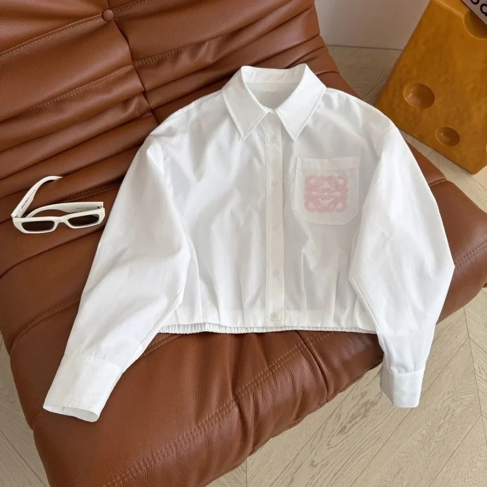 Loewe White Spring Shirt with Pink Logo - Picture 1 of 9